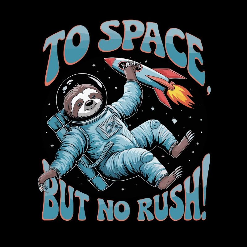 Cozy space trip with sloth astronaut