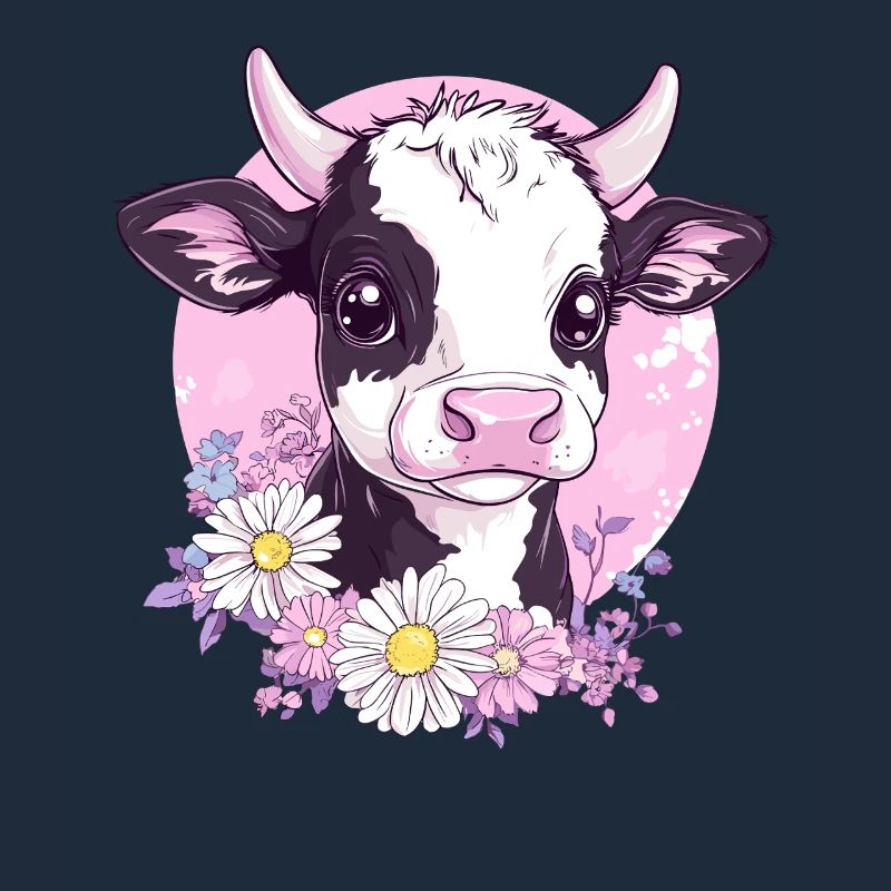 Illustration de vache fleurie