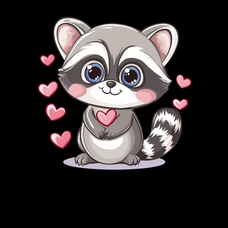 Waschbär mit Herz