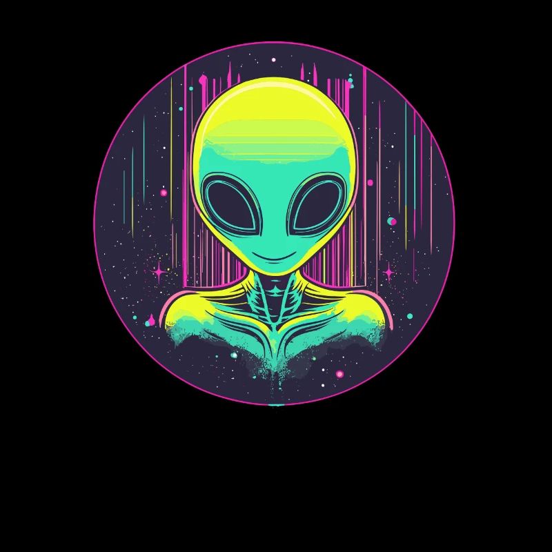 Neon Alien in Space