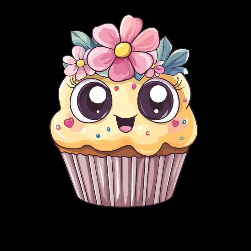 Cupcake with flower wreath