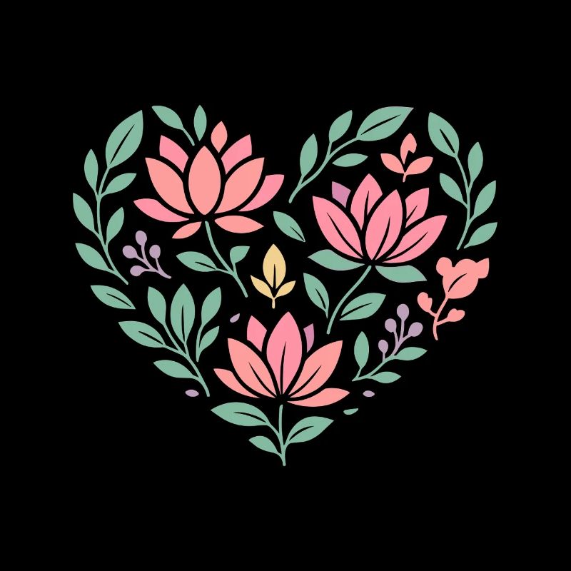 Fleurs de lotus en forme de cœur
