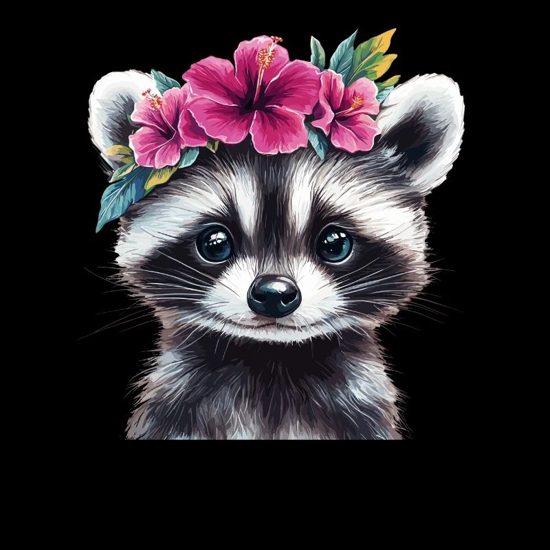 Raton laveur mignon avec couronne