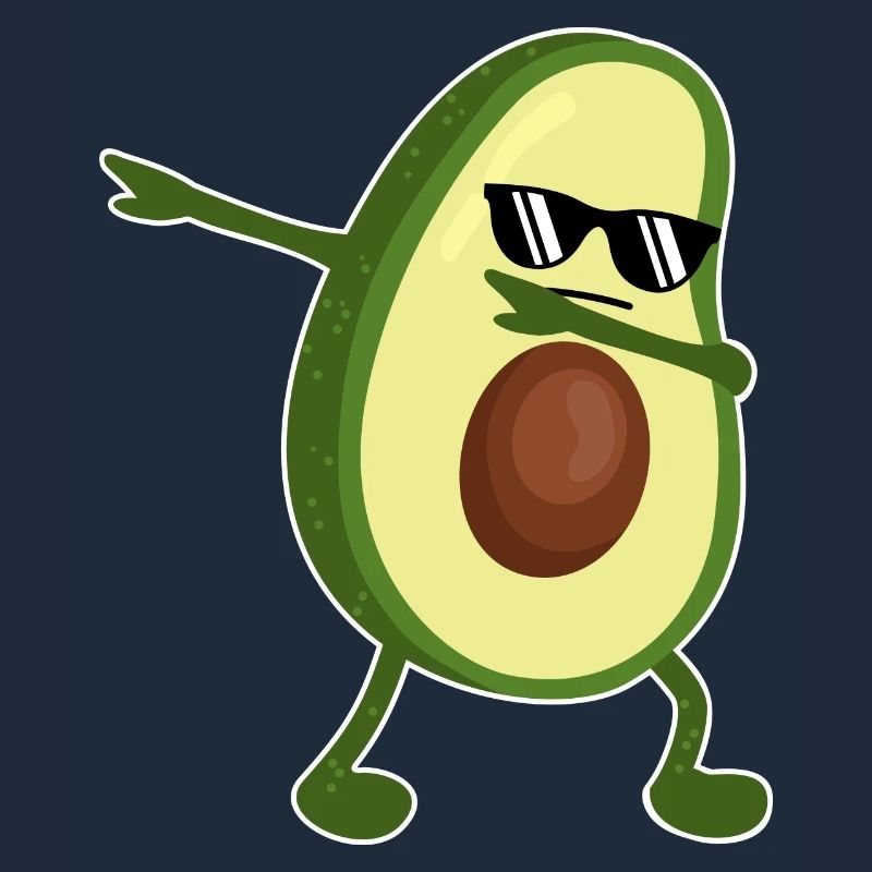 Dabbing avocado - DAB dance - funny sunglasses