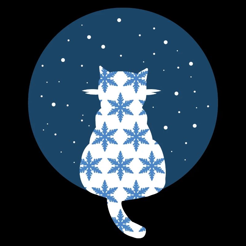 Cat watching snowflakes