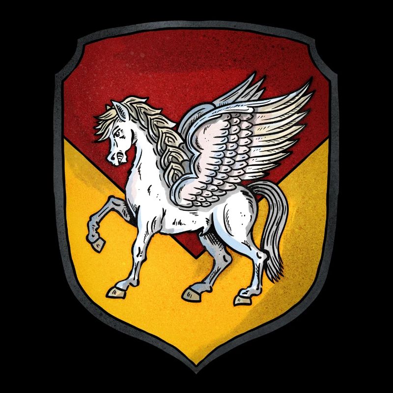 Wappen silber Pegasus