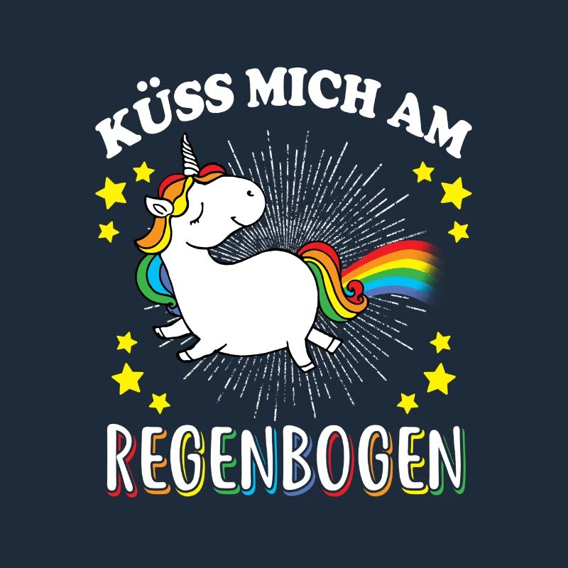 KUSS MICH AM REGENBOGEN / Einhorn / Geschenk