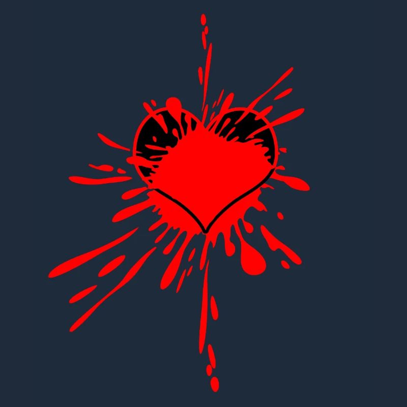 Rotes Herz-Splatterkunst