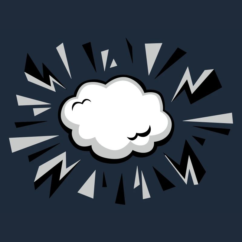 Comic Wolke mit Blitzen