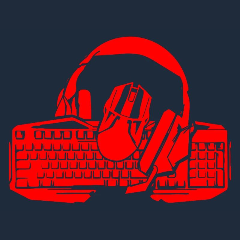 Retro-Keyboard und Kopfhörer