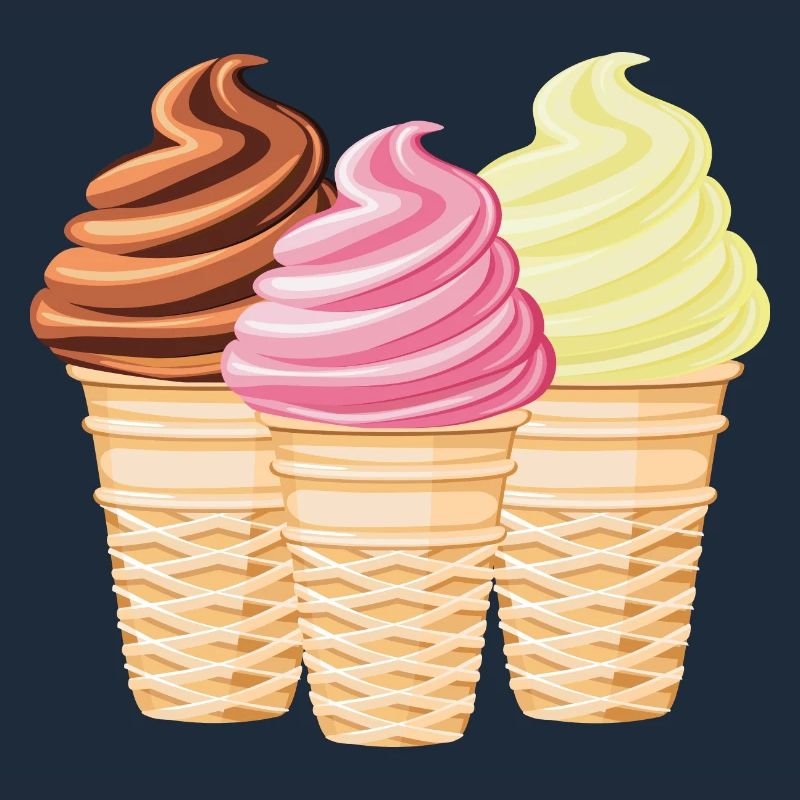 Softeis Vanille Schokolade Erdbeere