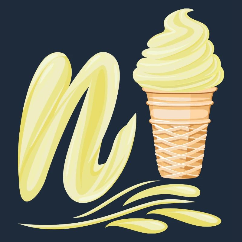 N'ice Softeis-Emoji mit Buchstaben N Vanille
