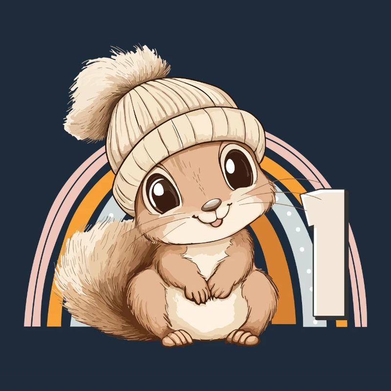 1. Geburtstag Eichhörnchen Regenbogen Süß Niedlich