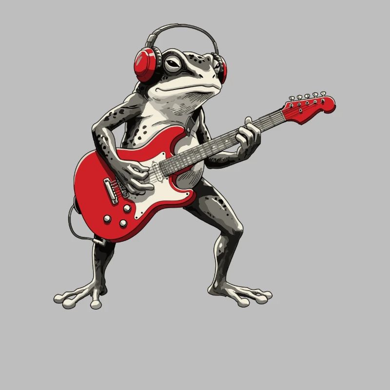 Frosch Gitarre mit Kopfhörer