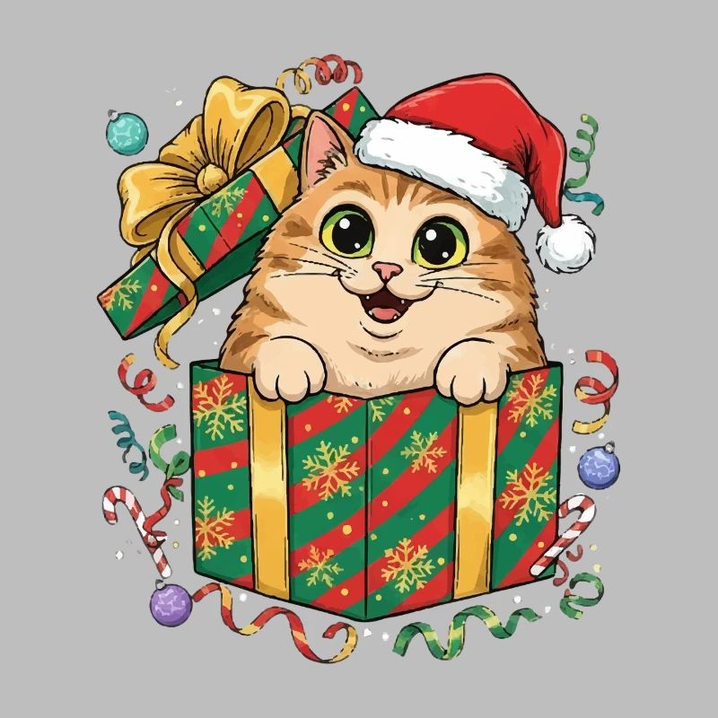 Kätzchen im Weihnachtsgeschenk