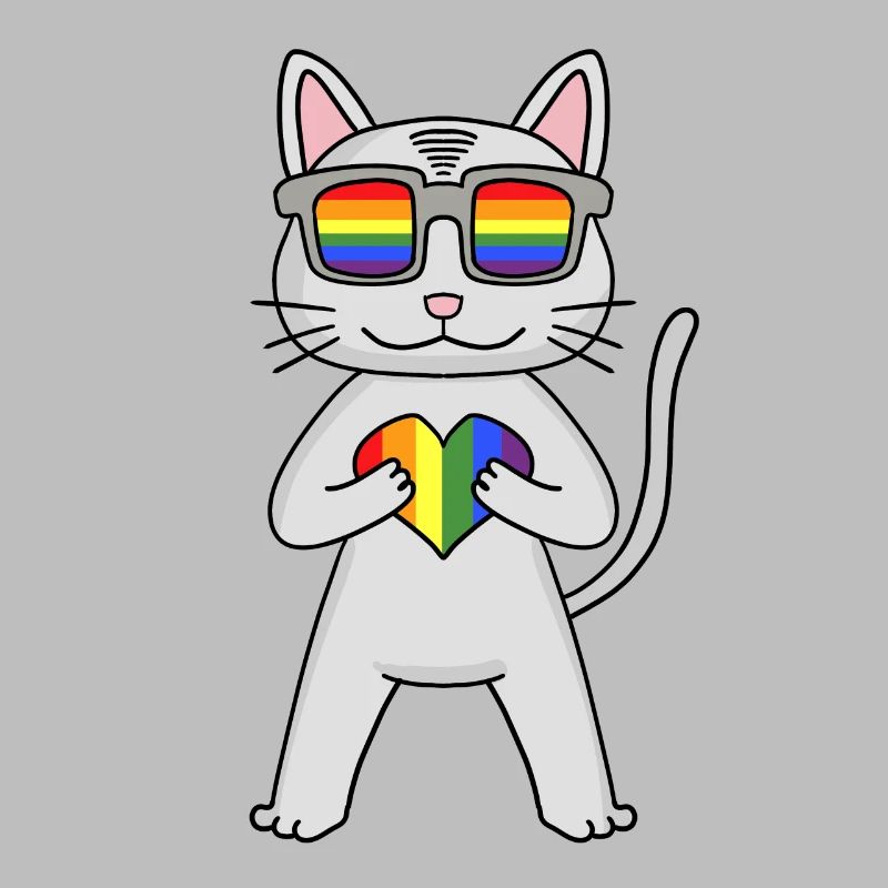Chat LGBT Devon Rex Rainbow