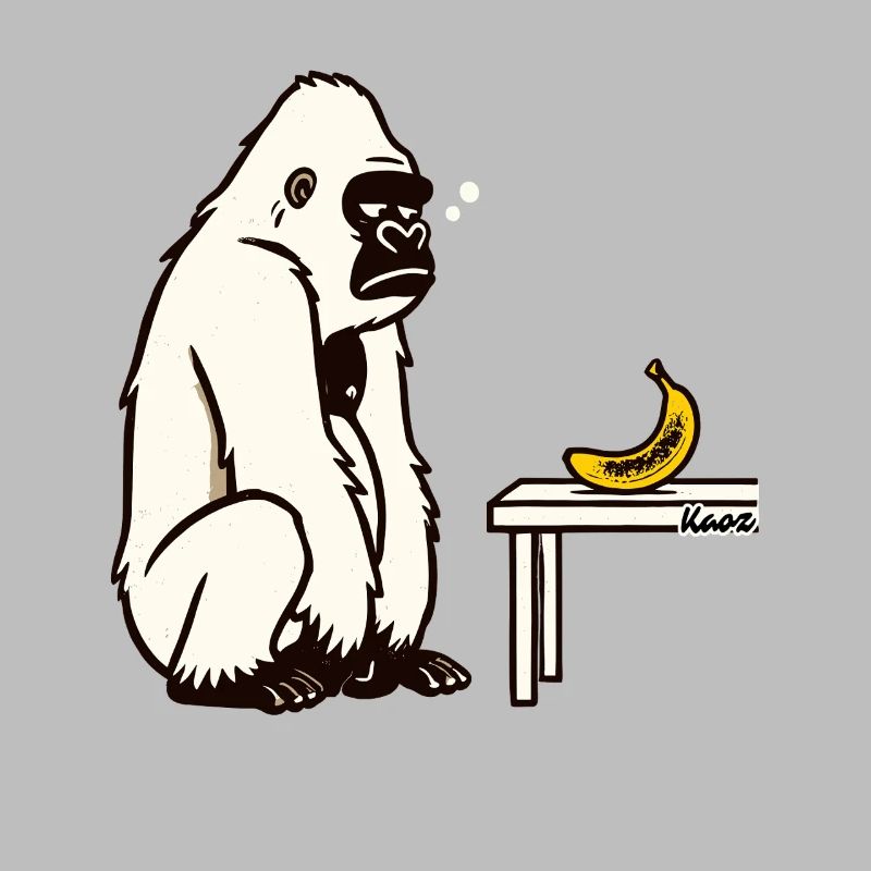 Bananen oder nicht? Gorilla mit Banane
