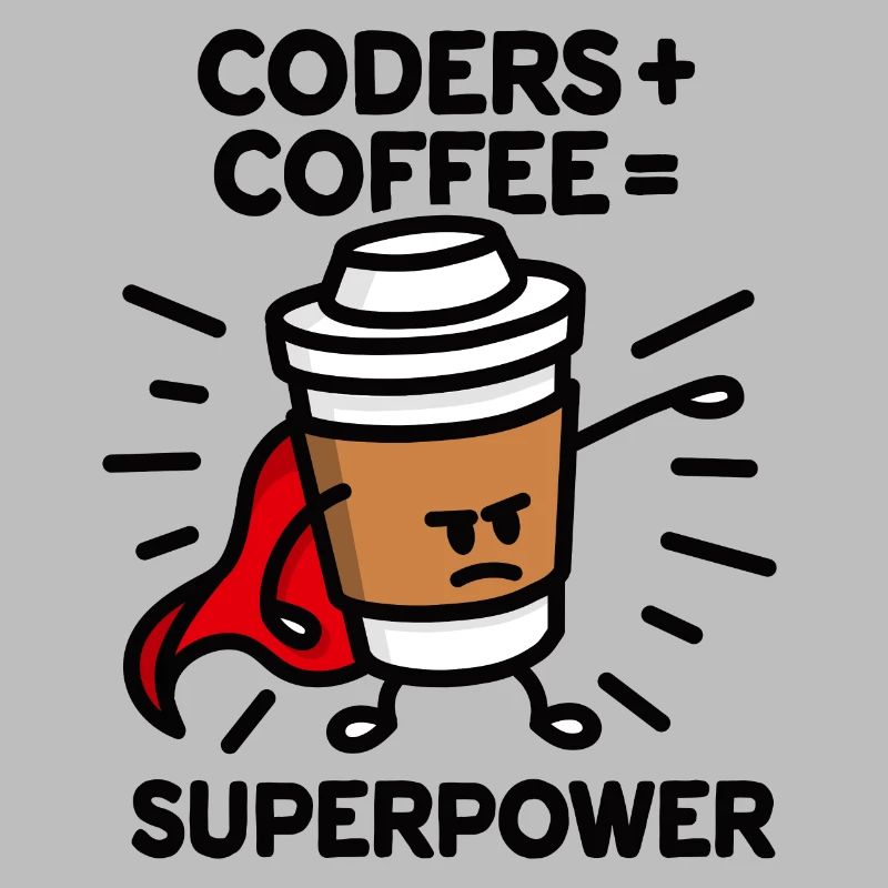 Coders + coffee = superpower (superhero) light
