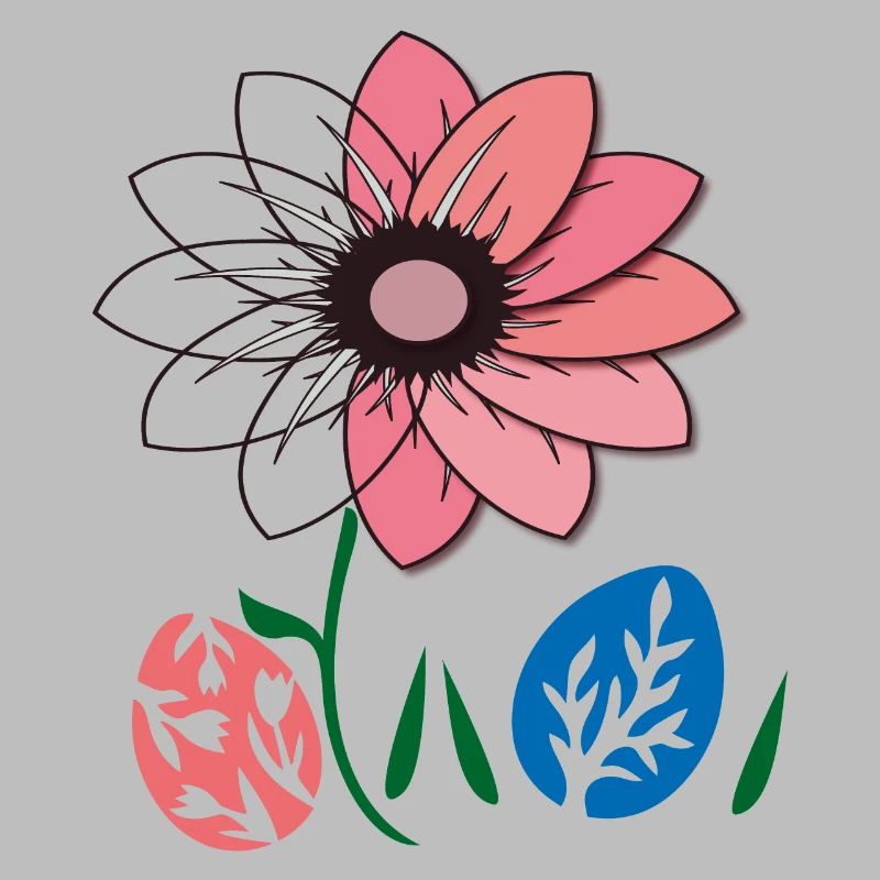 Flower with Easter eggs, Happy Easter