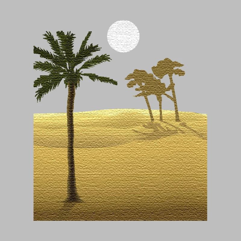 Palm tree in desert | Canvas Structure