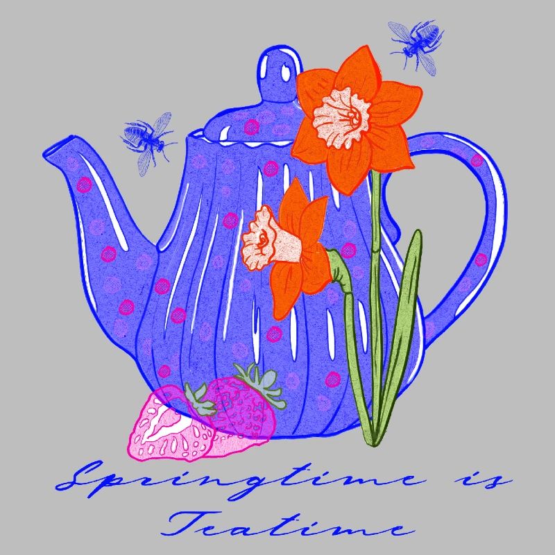 Blossom teapot in spring rush