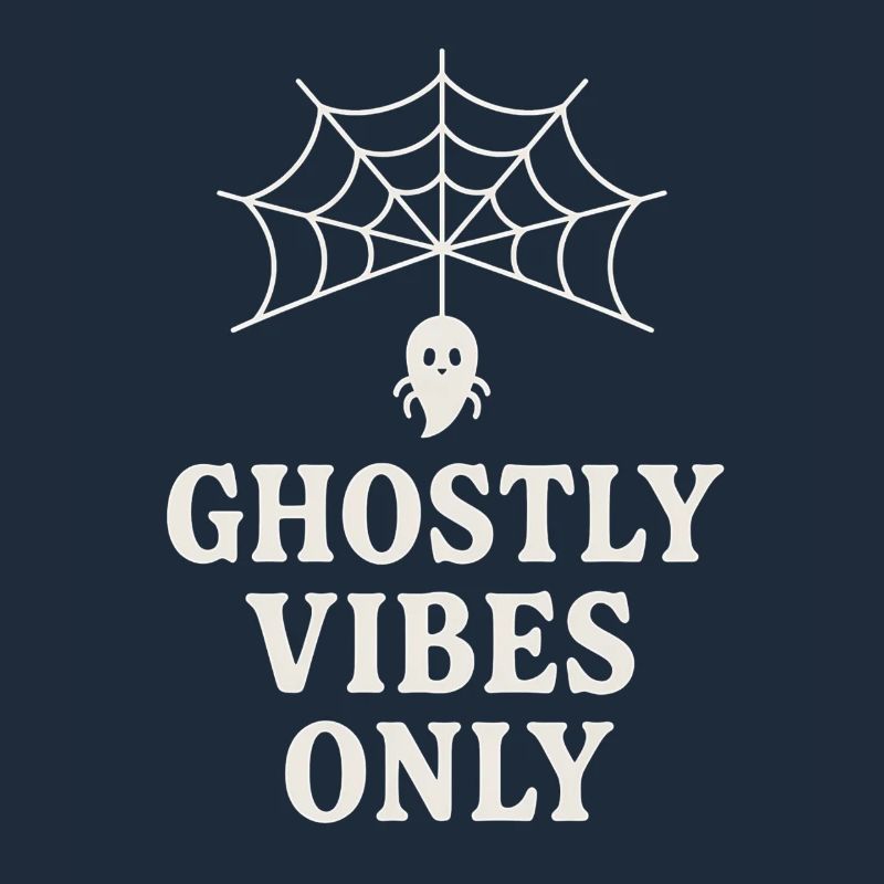 Spiritual spider web print with ghost