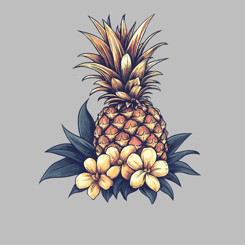 Tropical Pineapple Blossom Pattern
