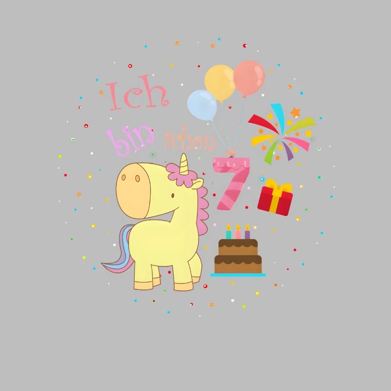 7. Geburtstag Einhorn – Ich bin schon 7 Mädchen