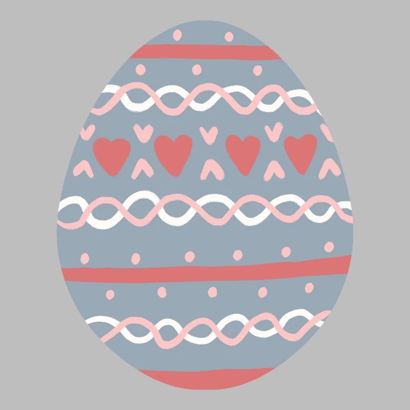 Pastel Hearts Egg Pattern
