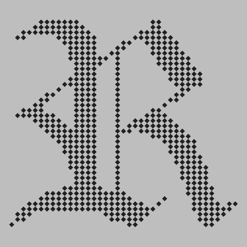 Typografisches R-Gotik-Buchstabendesign