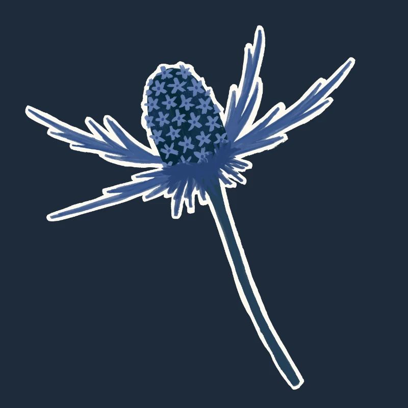 Fleur de houx bleu