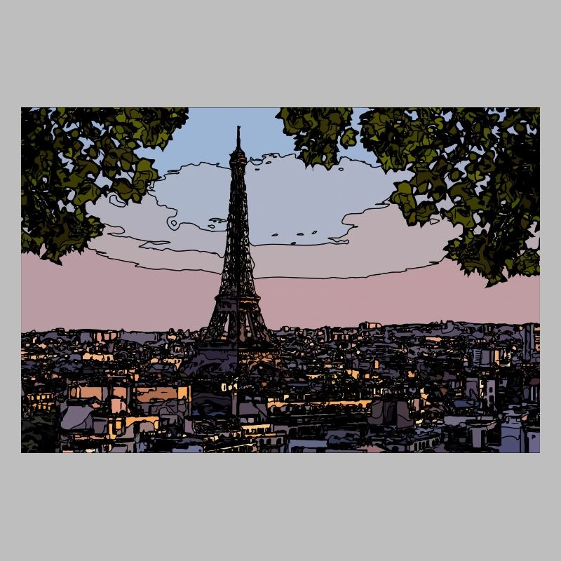 Paris Abendstimmung am Eiffelturm