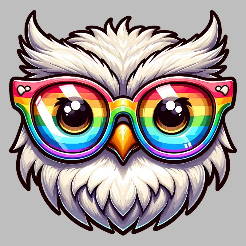 Regenbogen Eule Brille