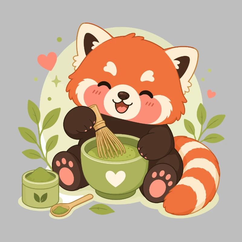 roter Panda Matcha Liebe