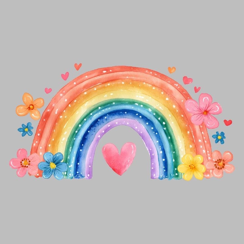 Regenbogen Einschulung – Süßes Mädchen Design
