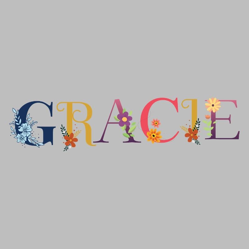 Le nom de GRACIE est décoré de fleurs