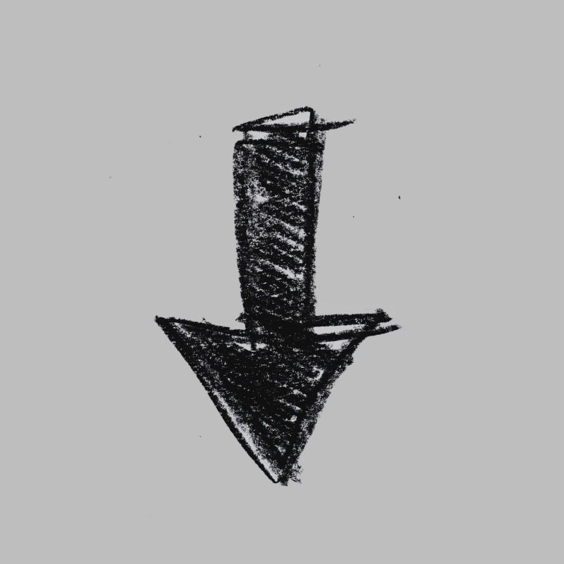 Pfeil gemalt nach unten Geschenkidee Scribble