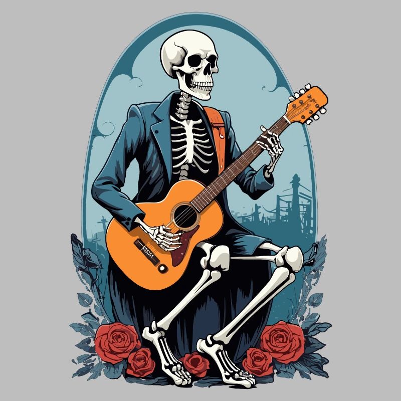 Skeleton Playing Guitar