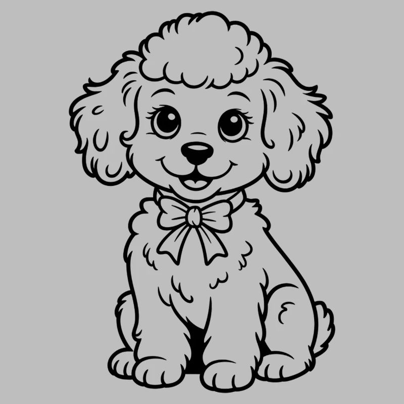 Poodle with bow – charm for clothes