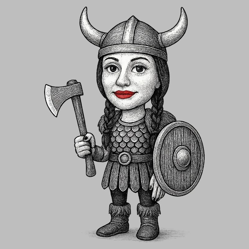 Viking Red Lips Warrior