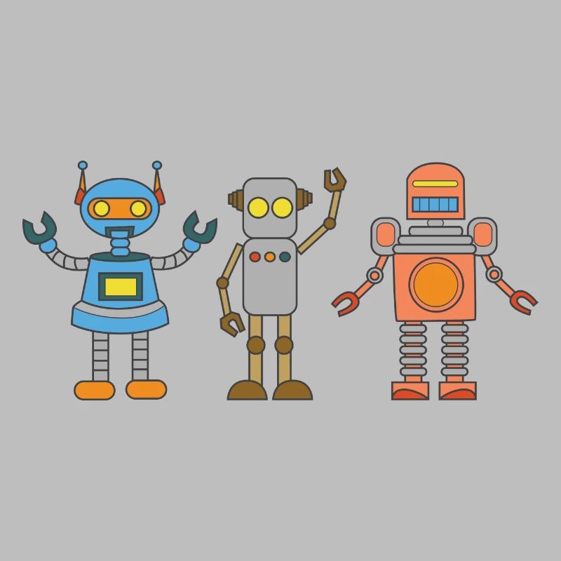 Roboter Künstliche Intelligenz Kind Comic AI Blech