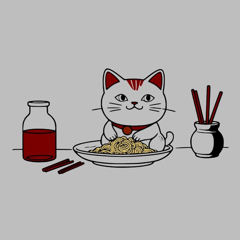 Cat and ramen