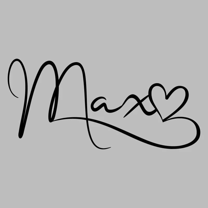 Max Surname First Name Heart Decor