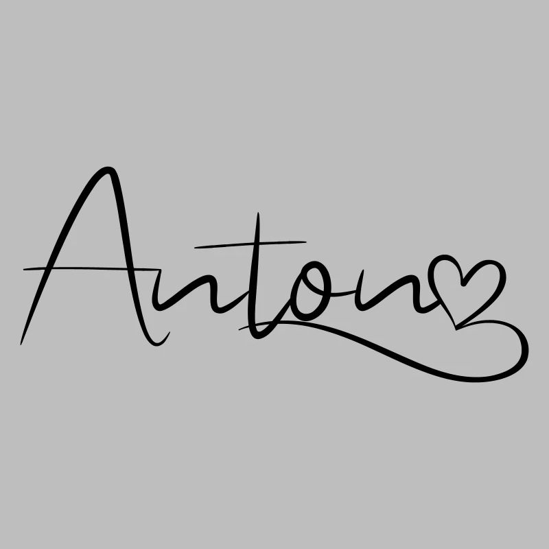 Anton Last Name First Name Heart Decor