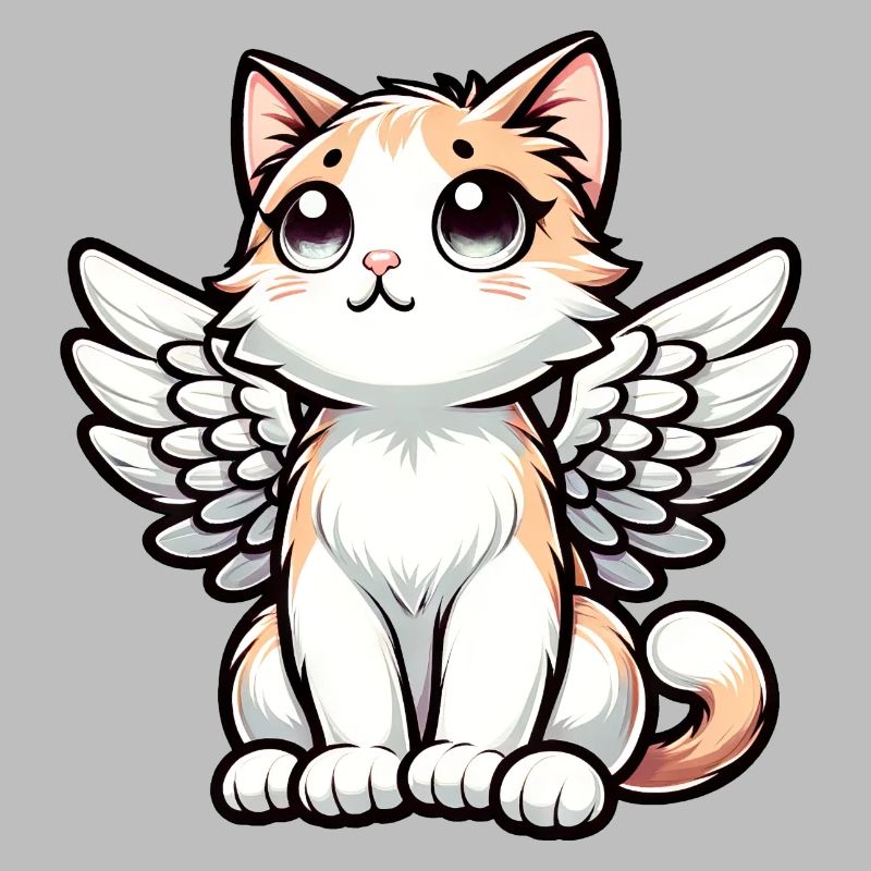 Dessin de bande dessinée ange chat mignon