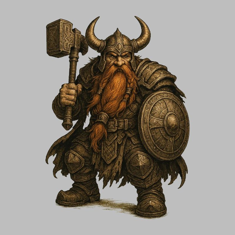 Dwarf with helmet and hammer