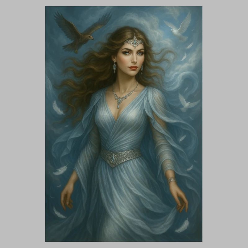 Déesse Céleste – Lumière et Oiseaux Blancs