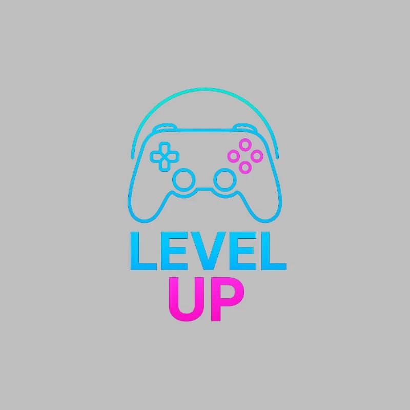 Level Up Neon Controller Graphics