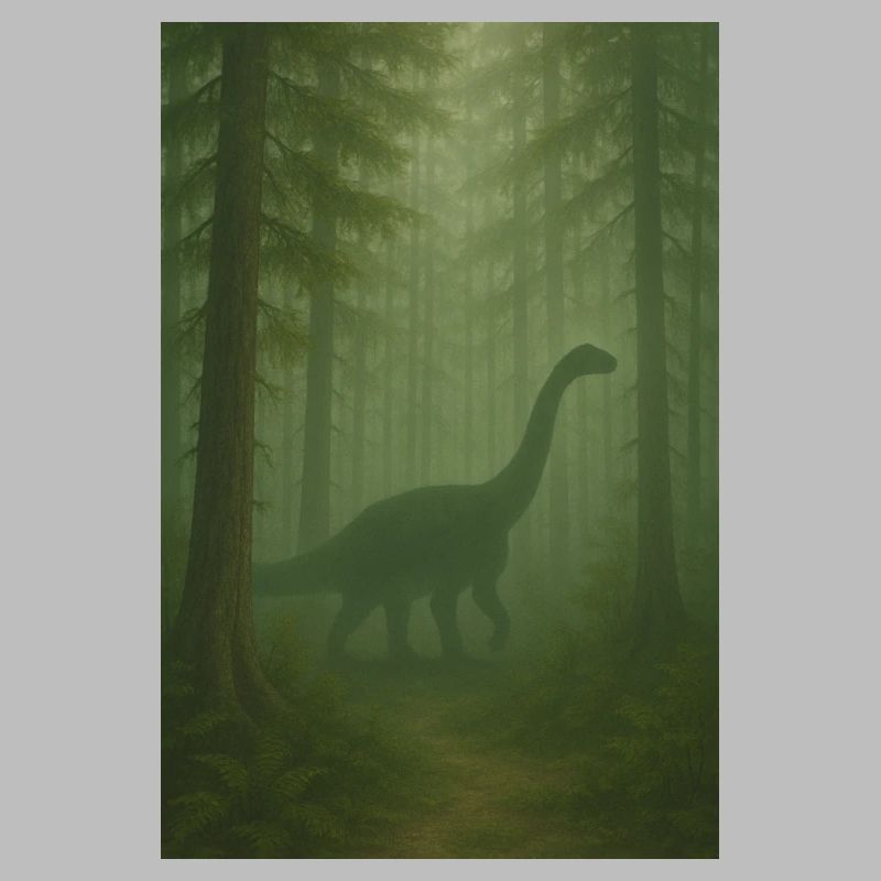 Cloud forest dinosaur in the jungle