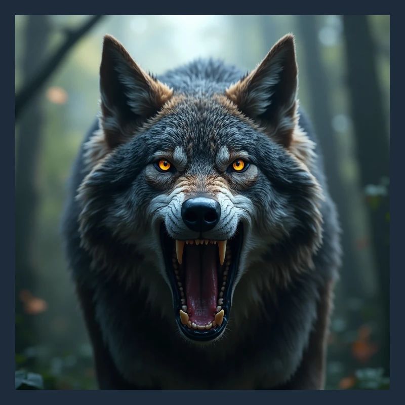 Aggressiver Wolf
